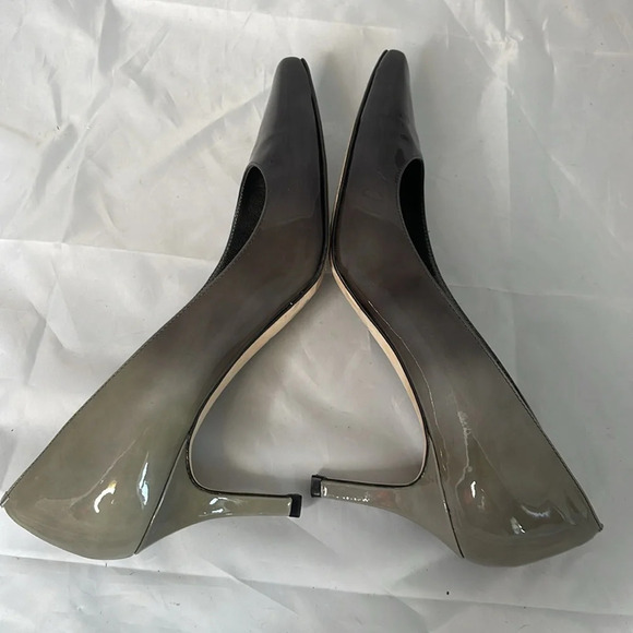 ROBERTO CAPUCCI Ombré Pointed Toe Pump Heels Fern Sage Green Patent Leather 10 - Picture 6 of 12